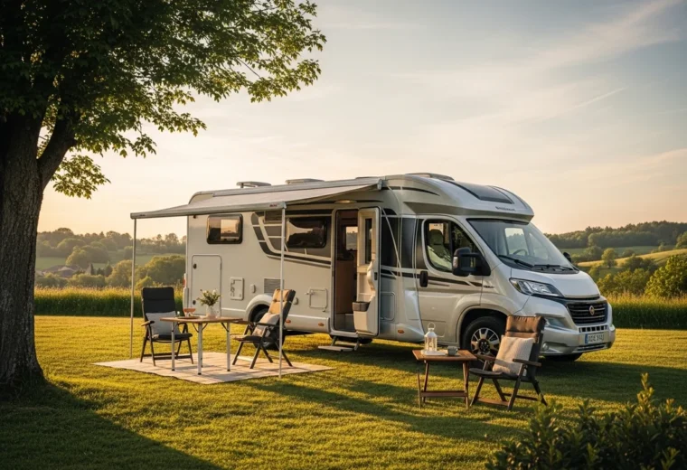 camping car paysage rural