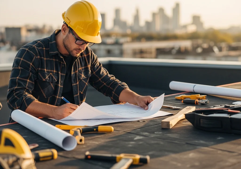 construction travailleur plans