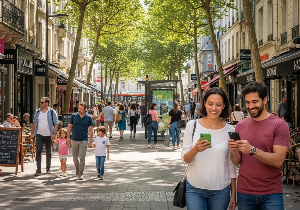 rue urbaine piétons